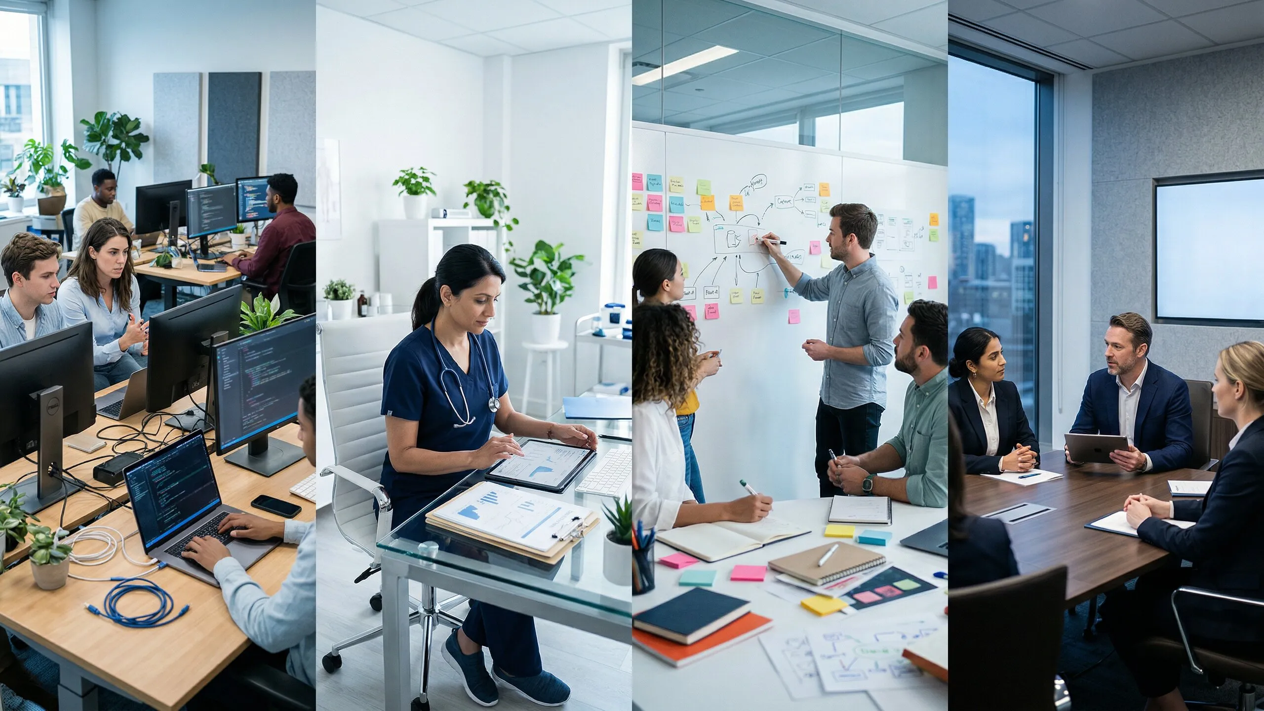 GrowthPath AI use cases — solutions for tech startups, agencies, healthcare, and professional services